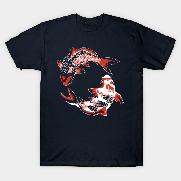 Koi Duo - White T-Shirt by kellyoconnell